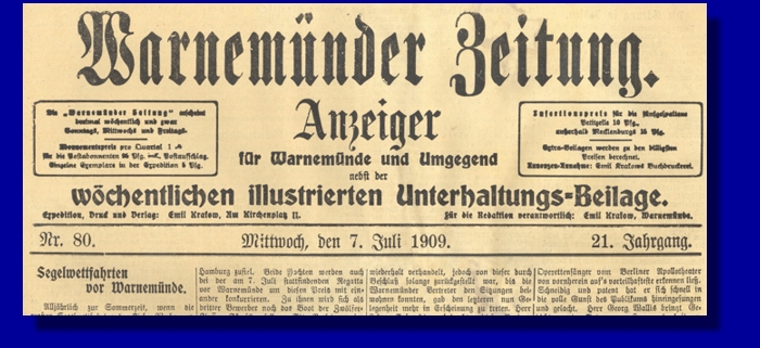 Warnemnder Zeitung 1909