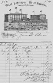 Hotelrechnung um 1890
